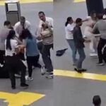 Mersin’de AVM önünde birbirlerine girdiler! Tekme, tokat havada uçuştu: O anlar saniye saniye kaydedildi