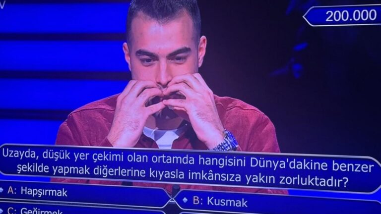 Milyoner’de 200 bin TL’lik soru gündem oldu: Hangisini uzayda yapmak zordur? İşte cevabı…